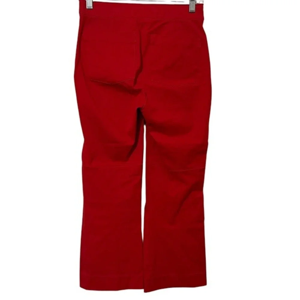 Spanx Red Kick Flare Polished Ponte Crop Tummy Control Dress Pants S Petite‎